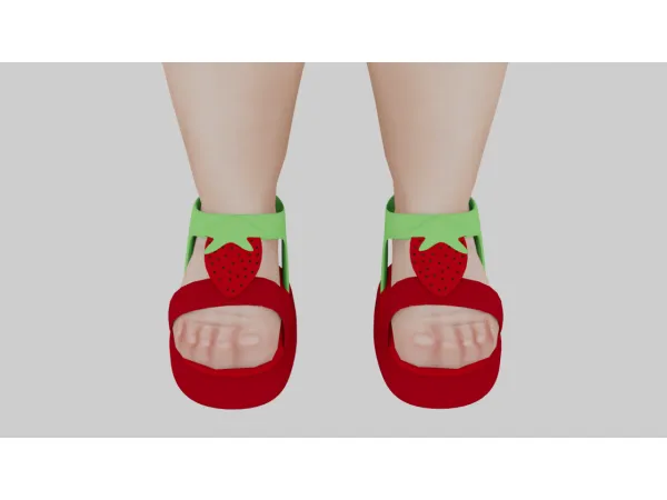 Alpha [Scarlett Bulckowisk] Strawberry Shoes - The Sims 4 Custom Content