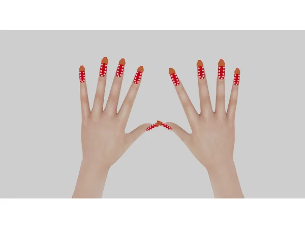 Alpha [Scarlett Bulckowisk] Heart Nails - The Sims 4 Custom Content