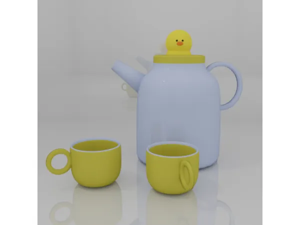 Alpha [Scarlett Bulckowisk] Duck Tea Set - The Sims 4 Custom Content