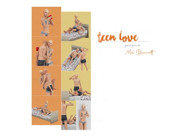 Mix Teen Love Posepack - The Sims 4 Custom Content