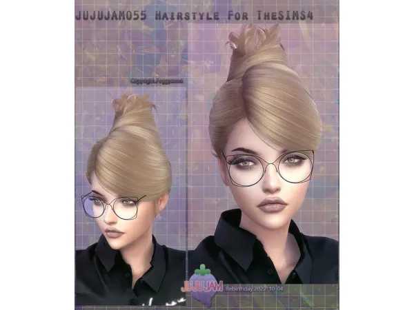Alpha Jujujam055 Hair - The Sims 4 Custom Content