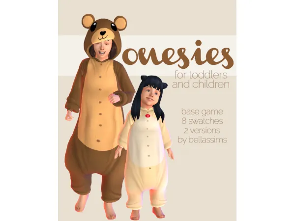 Maxis Match Bear Onesie for Children and Toddlers by Bellassims - The Sims 4 Custom Content