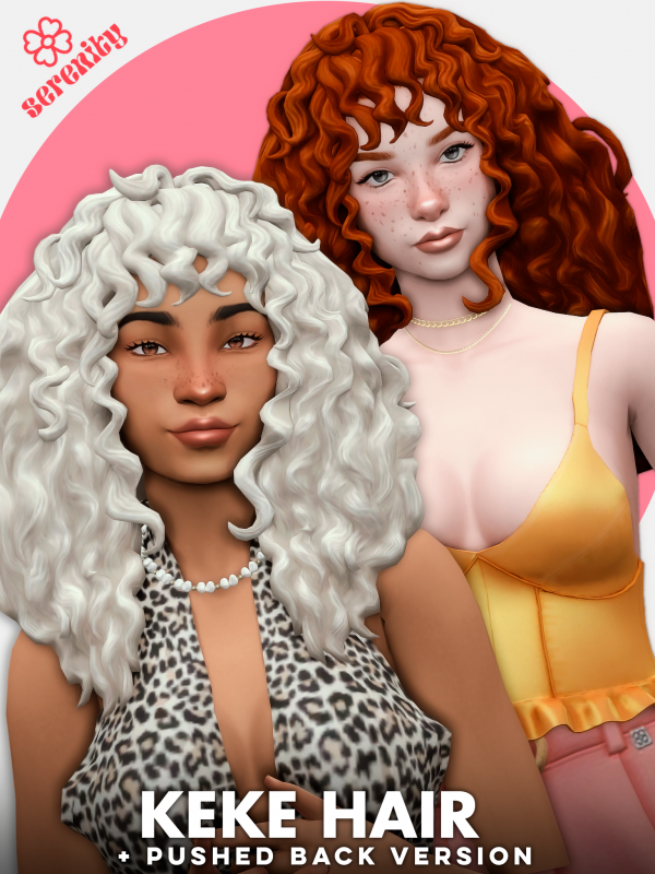 Maxis Match Keke Hair two versions by simsfinds - The Sims 4 Custom Content