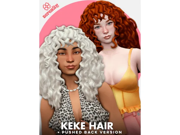 Maxis Match Keke Hair two versions by Serenity - The Sims 4 Custom Content