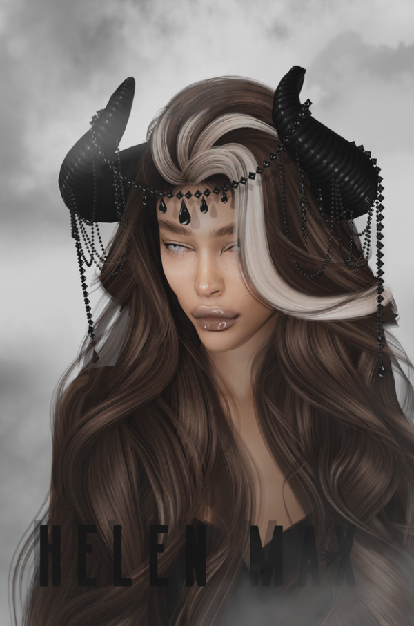 Alpha black horns by simsfinds - The Sims 4 Custom Content