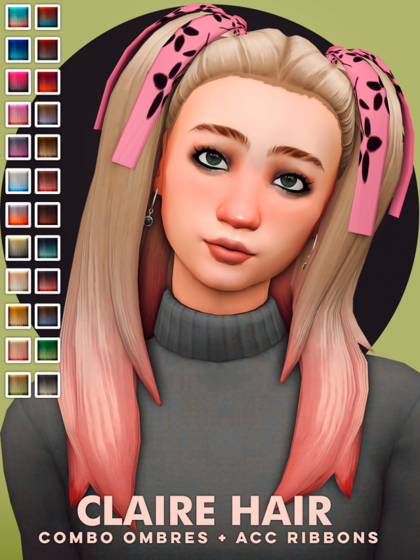 Maxis Match Claire Hair by serenity-cc - The Sims 4 Custom Content