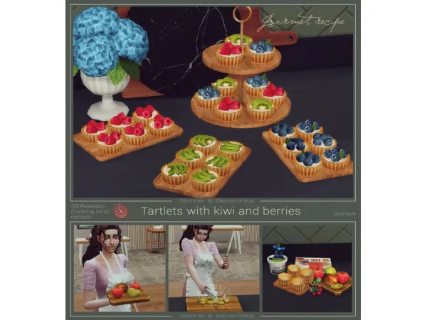 Maxis Match Tartlets with Kiwi and Berries Set 1 - The Sims 4 Custom Content