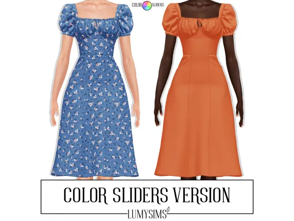 Alpha Cecilia Dress Color Sliders Version - The Sims 4 Custom Content