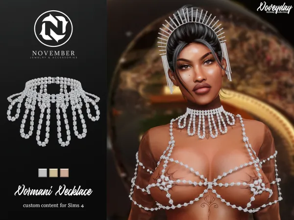 Alpha November Normani Necklace - The Sims 4 Custom Content