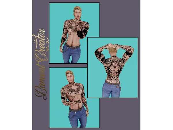 Mix Tattoo Male 3 - The Sims 4 Custom Content