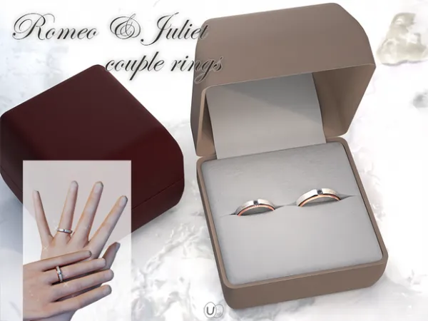 Alpha [EGGSIMS] Romeo Juliet couple rings (Ring 06) - The Sims 4 Custom Content