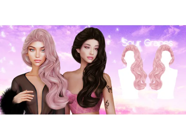 Alpha Sour Grapes Hairstyle - The Sims 4 Custom Content