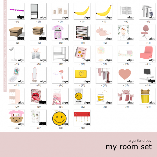 Alpha [algu] My Room Set by simsfinds - The Sims 4 Custom Content
