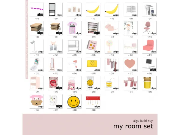 Alpha [algu] My Room Set - The Sims 4 Custom Content