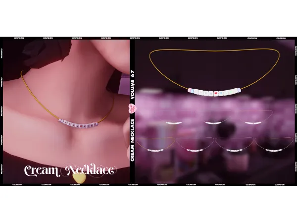 Alpha cuupid corp cream necklace - The Sims 4 Custom Content