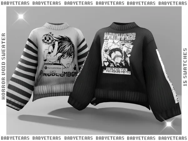 Alpha Horror void sweater babyetears - The Sims 4 Custom Content