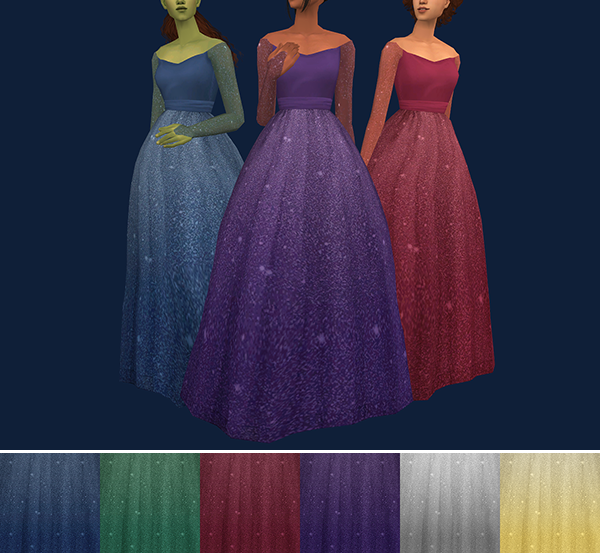 Recolors of DeeDees Elven Gown by simsfinds - The Sims 2 Custom Content
