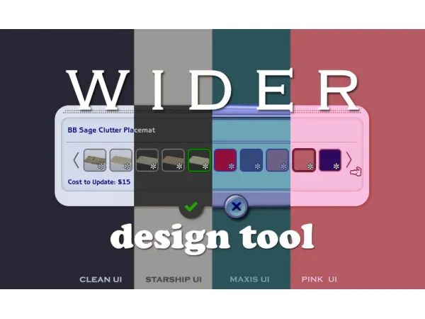 Wider Design Tool Addons - The Sims 2 Custom Content