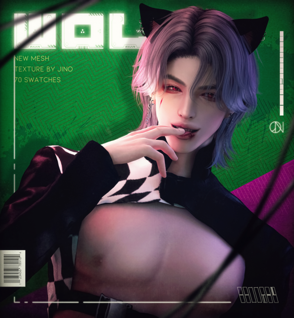Alpha [JINO] HAIR N11 WOLF by simsfinds - The Sims 4 Custom Content