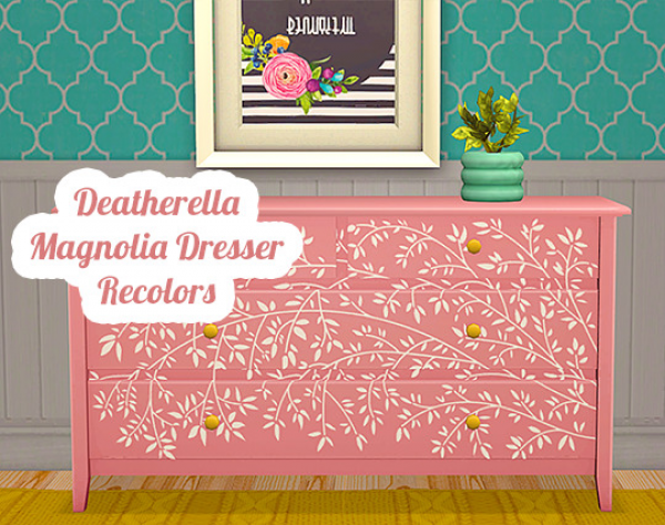 Deatherella Magnolia Dresser Recolors by simsfinds - The Sims 2 Custom Content