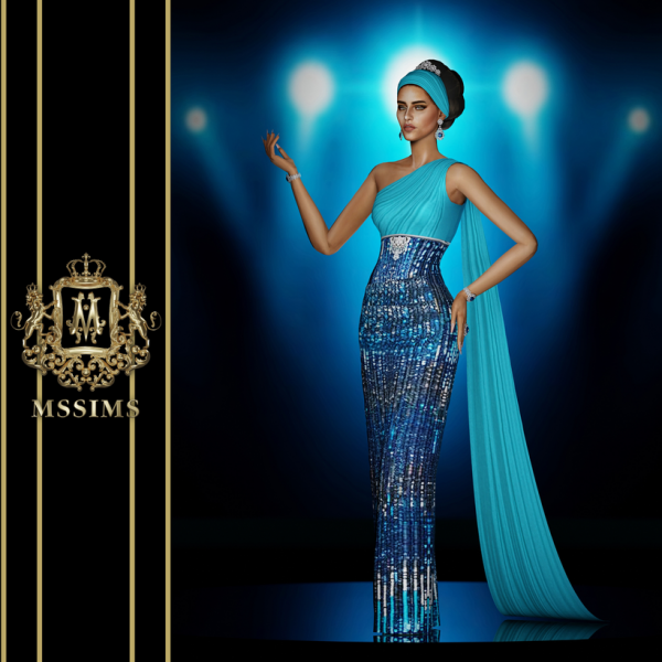 Alpha DEENA JONES DRESS UPDO HAIR by simsfinds - The Sims 4 Custom Content