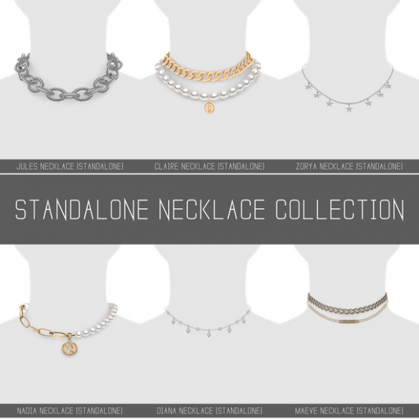 Alpha STANDALONE NECKLACE COLLECTION BY by simsfinds - The Sims 4 Custom Content
