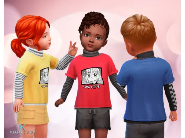 Maxis Match EP12 Shirts Layered for Toddlers - The Sims 4 Custom Content