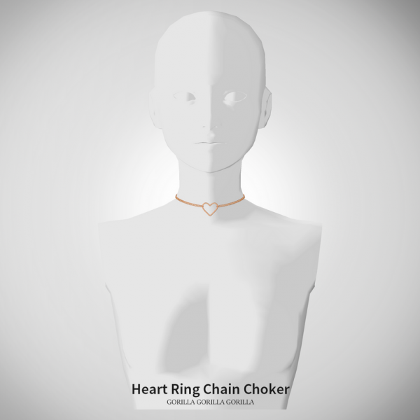 Alpha Heart Ring Chain Choker by simsfinds - The Sims 4 Custom Content