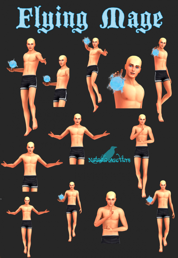 Mix Flying Mage posepack by simsfinds - The Sims 4 Custom Content