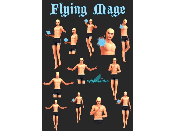 Mix Flying Mage posepack - The Sims 4 Custom Content