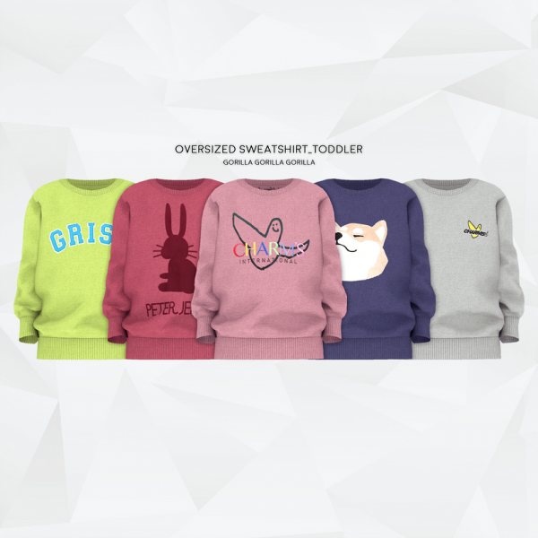 Alpha Oversized Sweatshirt_Toddler by simsfinds - The Sims 4 Custom Content