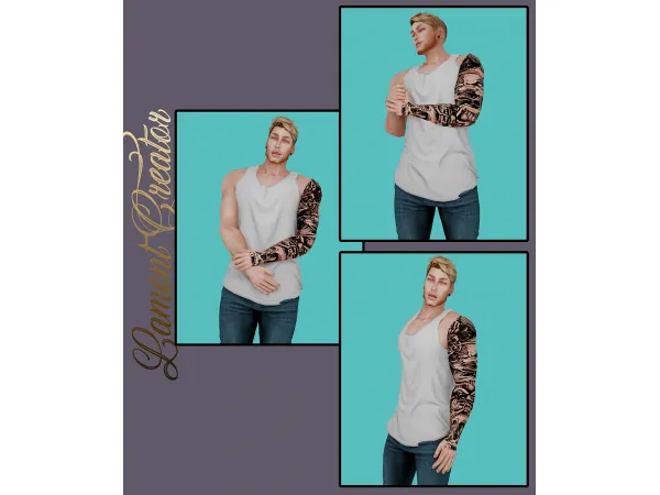 Mix Tattoo Sleeve Male - The Sims 4 Custom Content