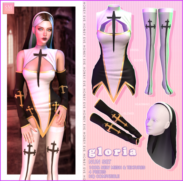 Alpha Gloria Nun Costume Set by smsims - The Sims 4 Custom Content