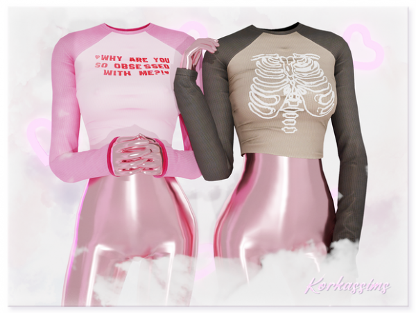 Alpha Katalina Long Sleeve Top by simsfinds - The Sims 4 Custom Content