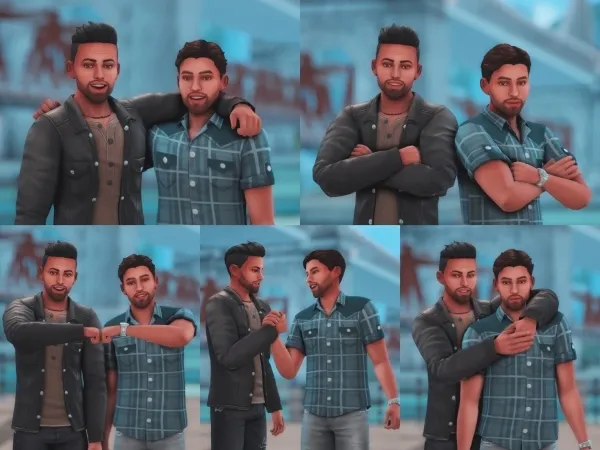 Mix Bromance Pose Pack - The Sims 4 Custom Content