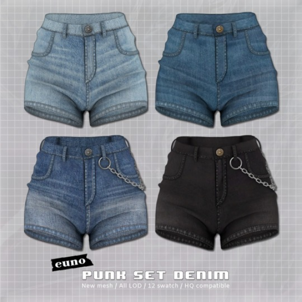 Alpha euno 22 0521 punk set denim by euno - The Sims 4 Custom Content