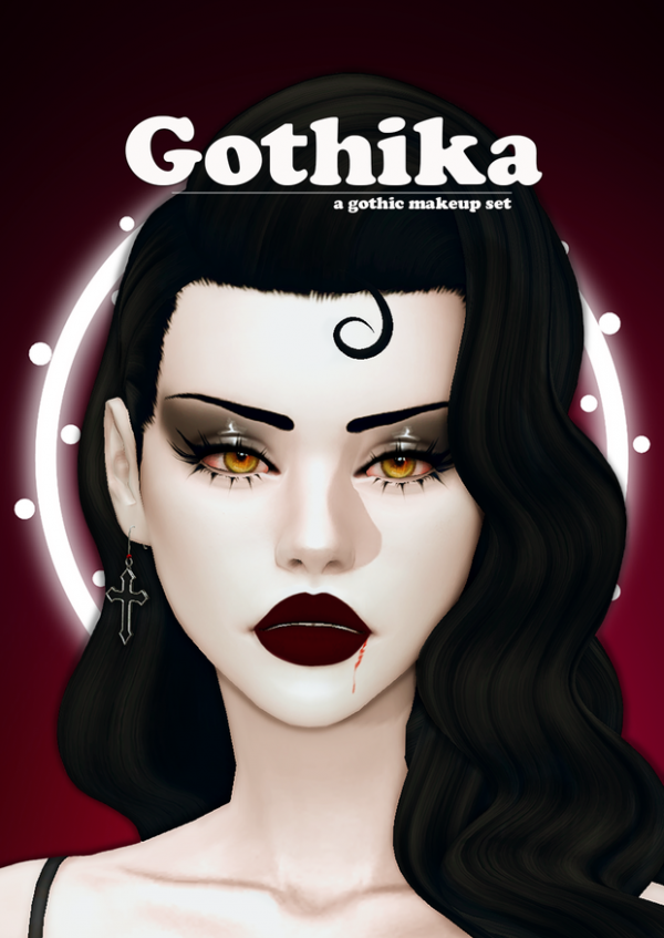 Maxis Match GOTHIKA a gothic makeup set by simsfinds - The Sims 4 Custom Content