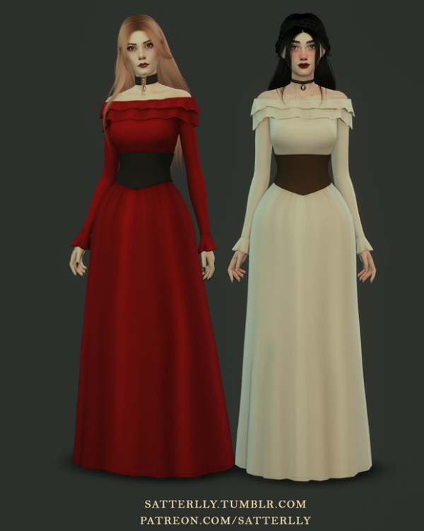 Maxis Match Medieval dress Aileen by simsfinds - The Sims 4 Custom Content