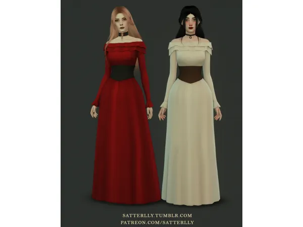 Maxis Match Medieval dress Aileen - The Sims 4 Custom Content