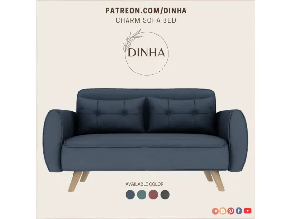 Alpha Charm Sofa - The Sims 4 Custom Content
