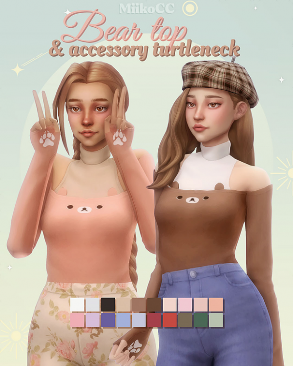 Maxis Match Bear top accessory turtleneck by simsfinds - The Sims 4 Custom Content