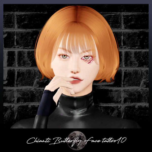 Mix [JINNUHA]Chianti Butterfiy face tattoo10 by simsfinds - The Sims 4 Custom Content