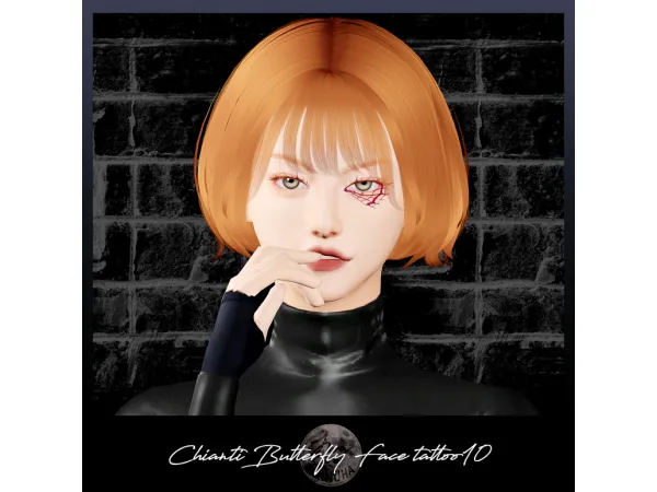 Mix [JINNUHA]Chianti Butterfiy face tattoo10 - The Sims 4 Custom Content