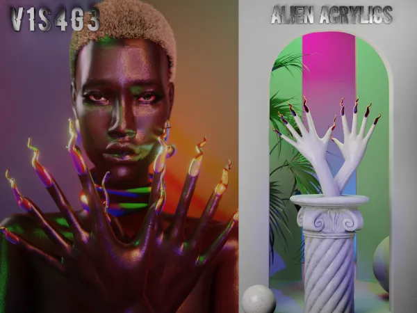 Alpha alien acrylics - The Sims 4 Custom Content