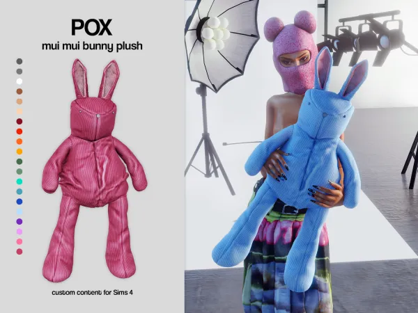 Alpha POX Mui Mui bunny plush by bergdorfsims - The Sims 4 Custom Content
