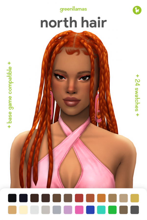 Maxis Match north hair greenllamas by simsfinds - The Sims 4 Custom Content