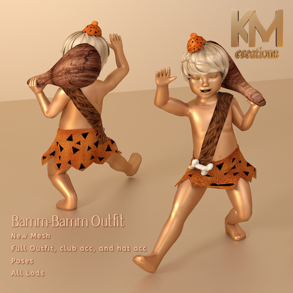Alpha [KM] Bamm Bamm Outfit by kmcreations_ts4 - The Sims 4 Custom Content
