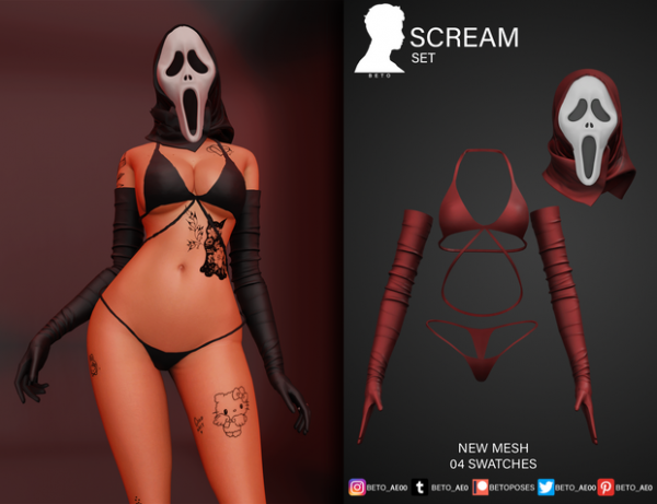 Alpha Scream Set by simsfinds - The Sims 4 Custom Content