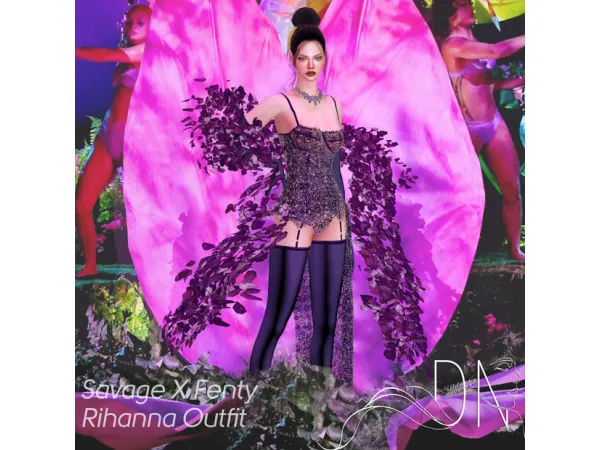 Alpha Rihanna Outfit by darknighttsims - The Sims 4 Custom Content