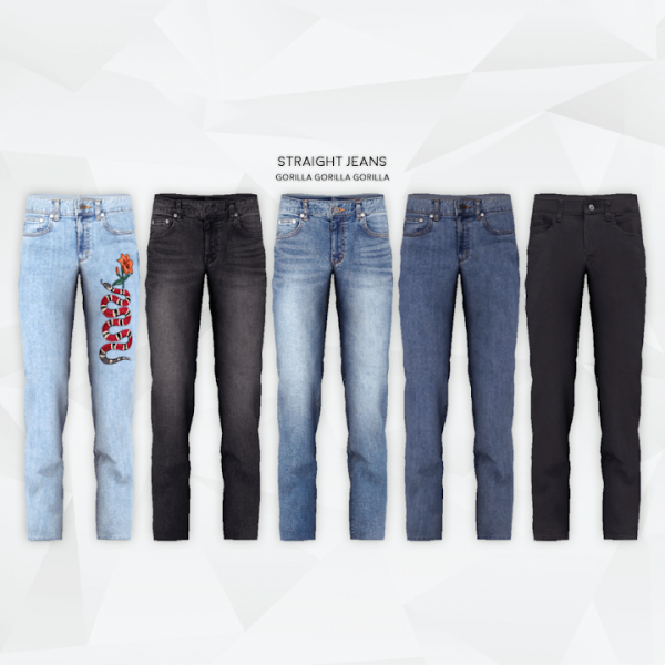 Alpha Straight Jeans by simsfinds - The Sims 4 Custom Content